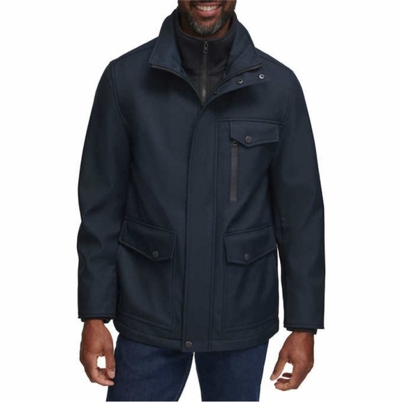Andrew Marc Men's Textured Jacket Color: Blue - Picture 2 of 3